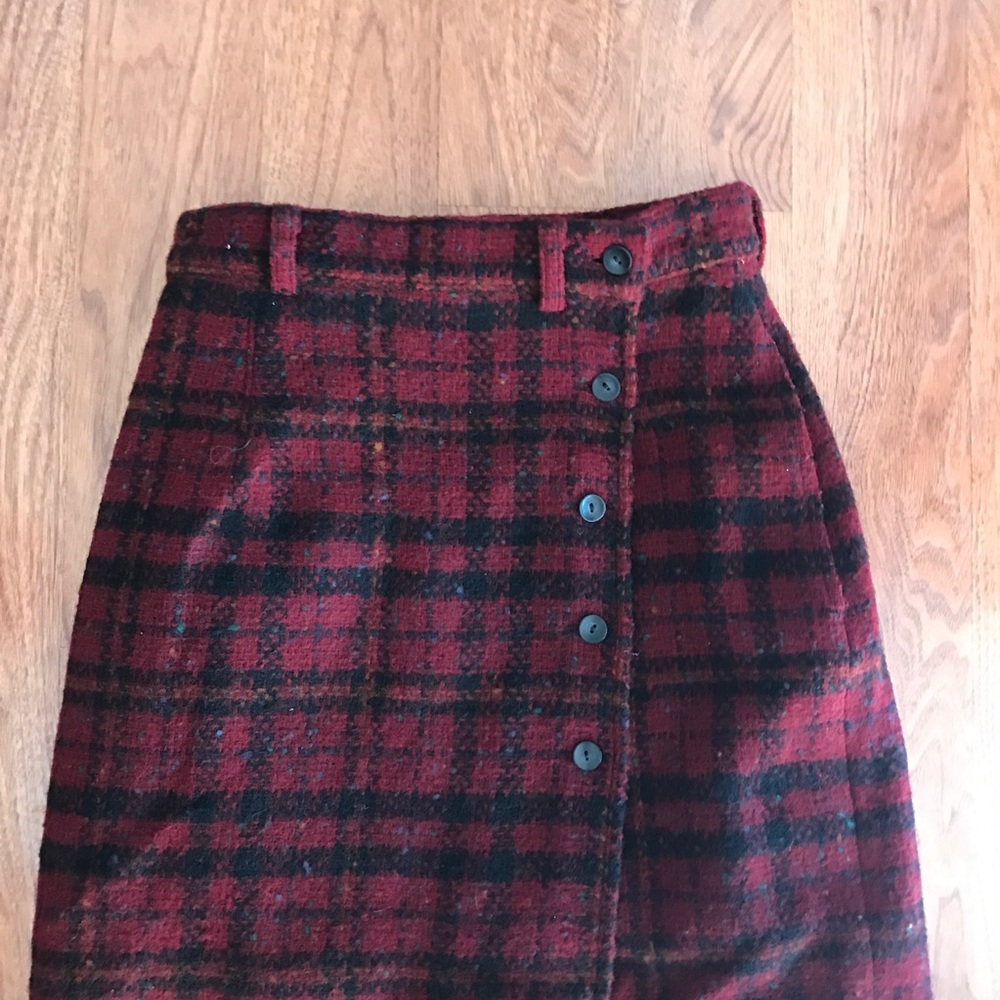 Vintage Red Plaid Skirt